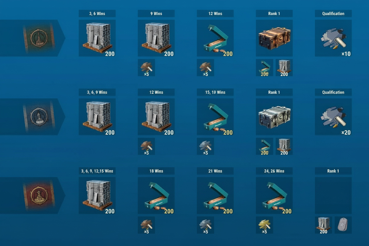 Ranked rewards containers