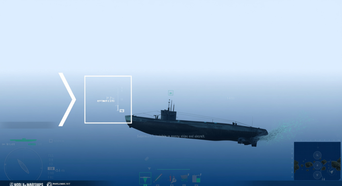Submarine periscope depth