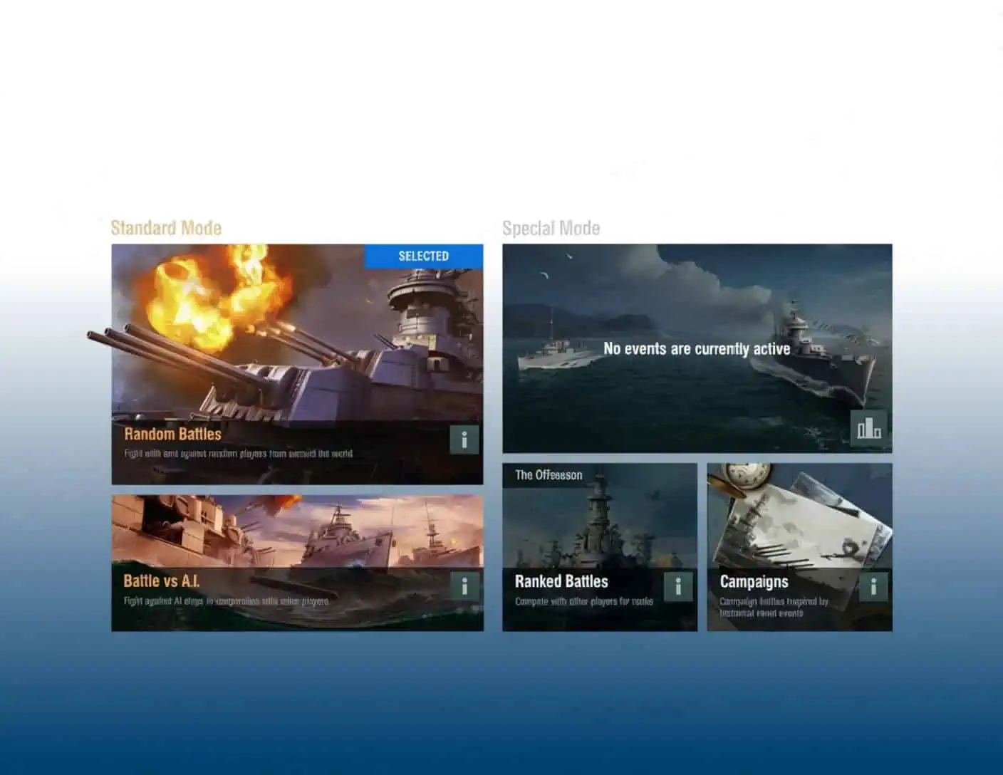 Various game modes