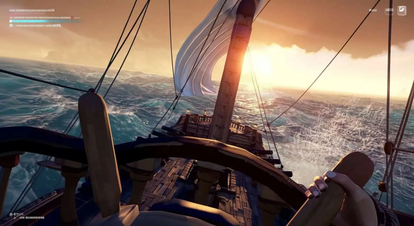 Naval combat sunrise