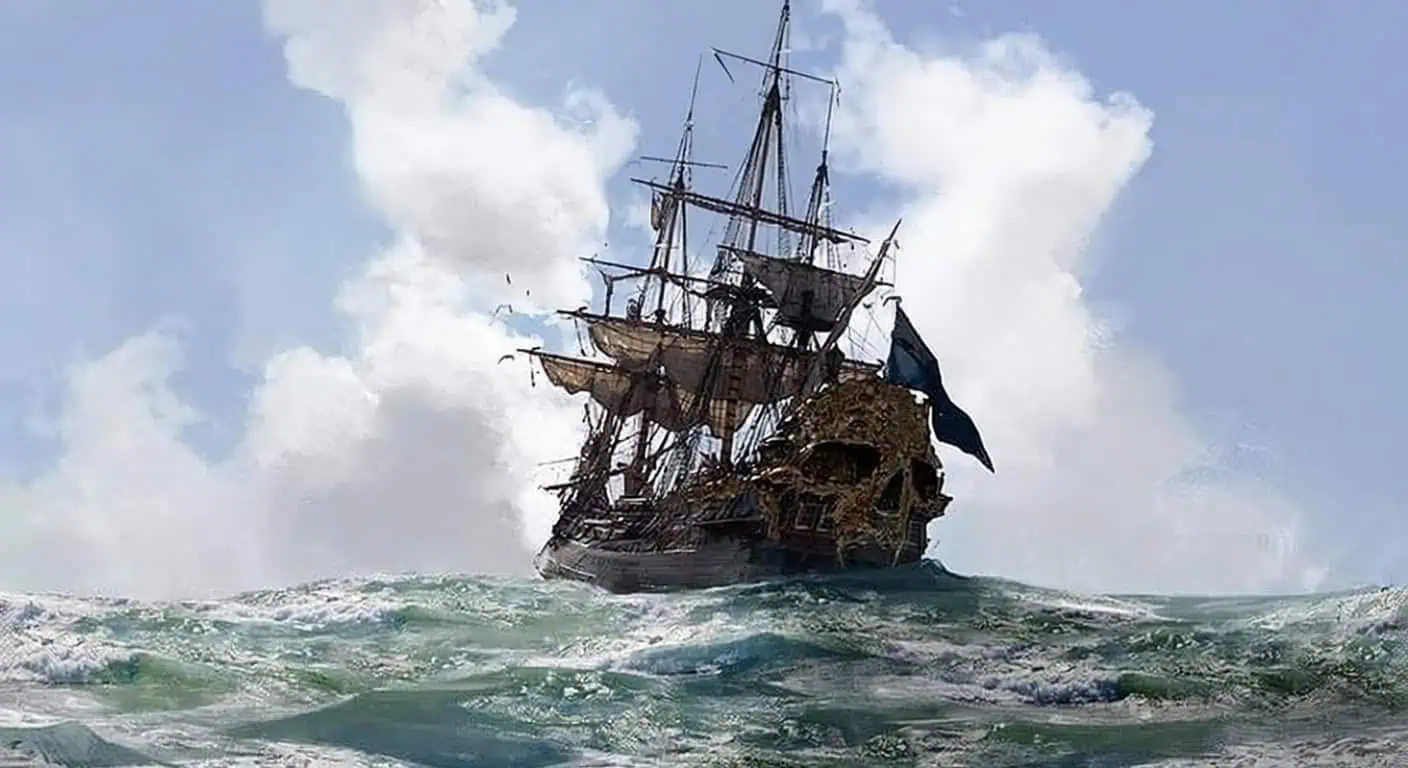 Damaged pirate ship