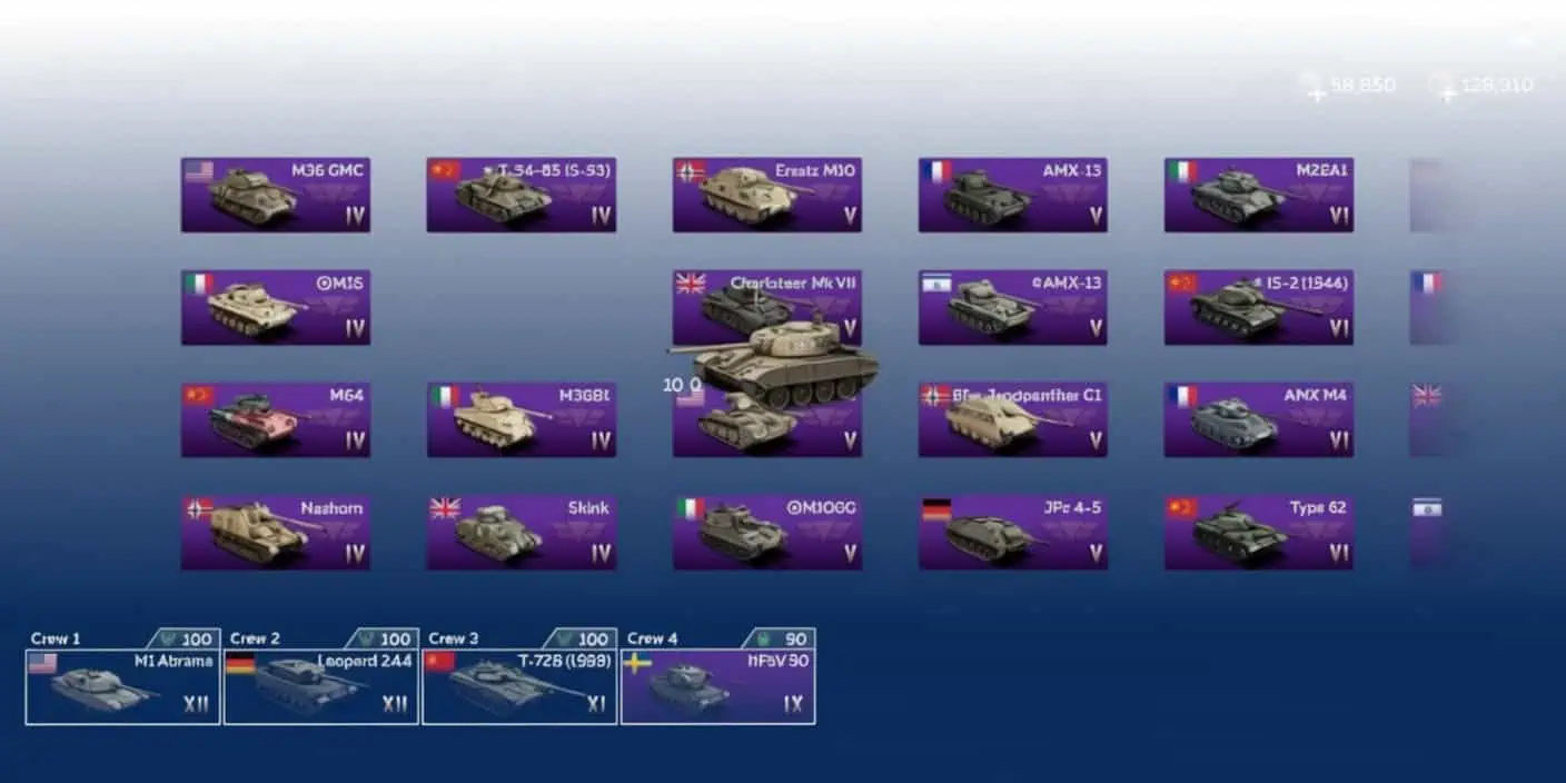Tank meta legacy tab UI