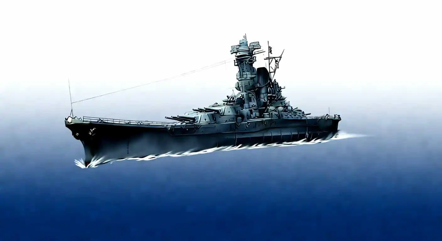 Battleship at sea