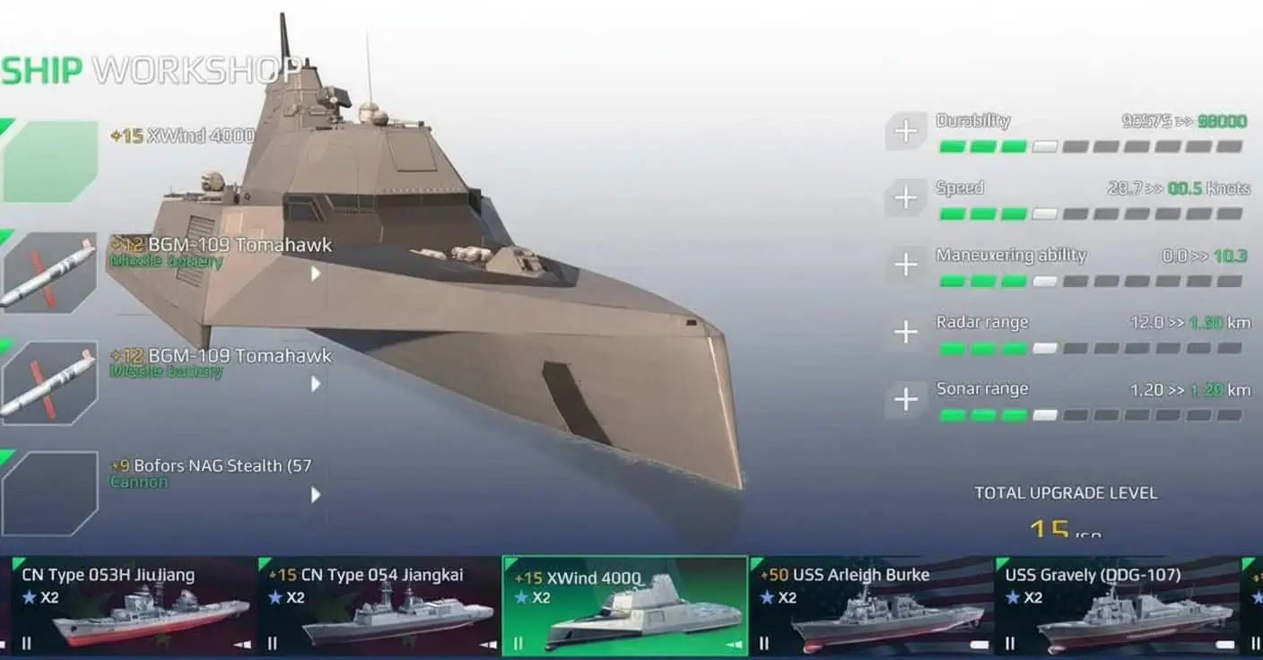 Ship upgrade UI