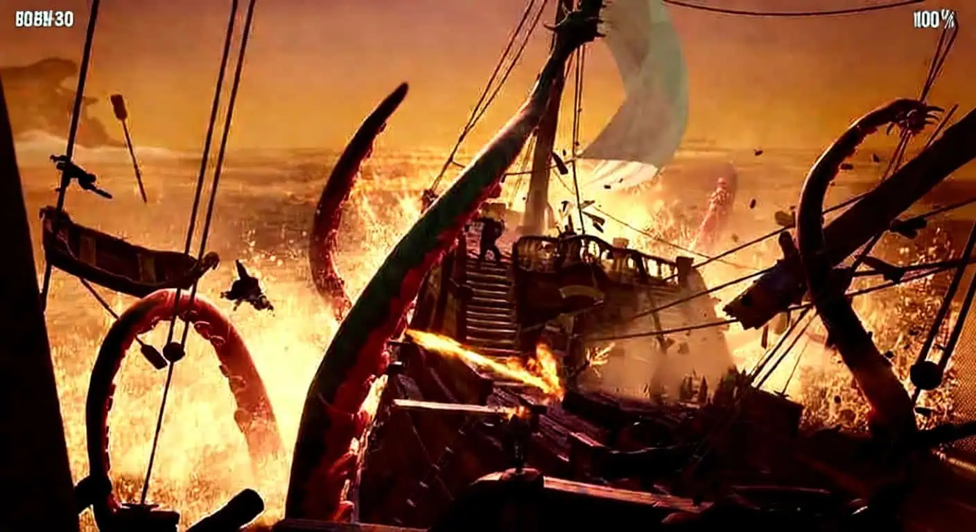 Kraken attacking a ship