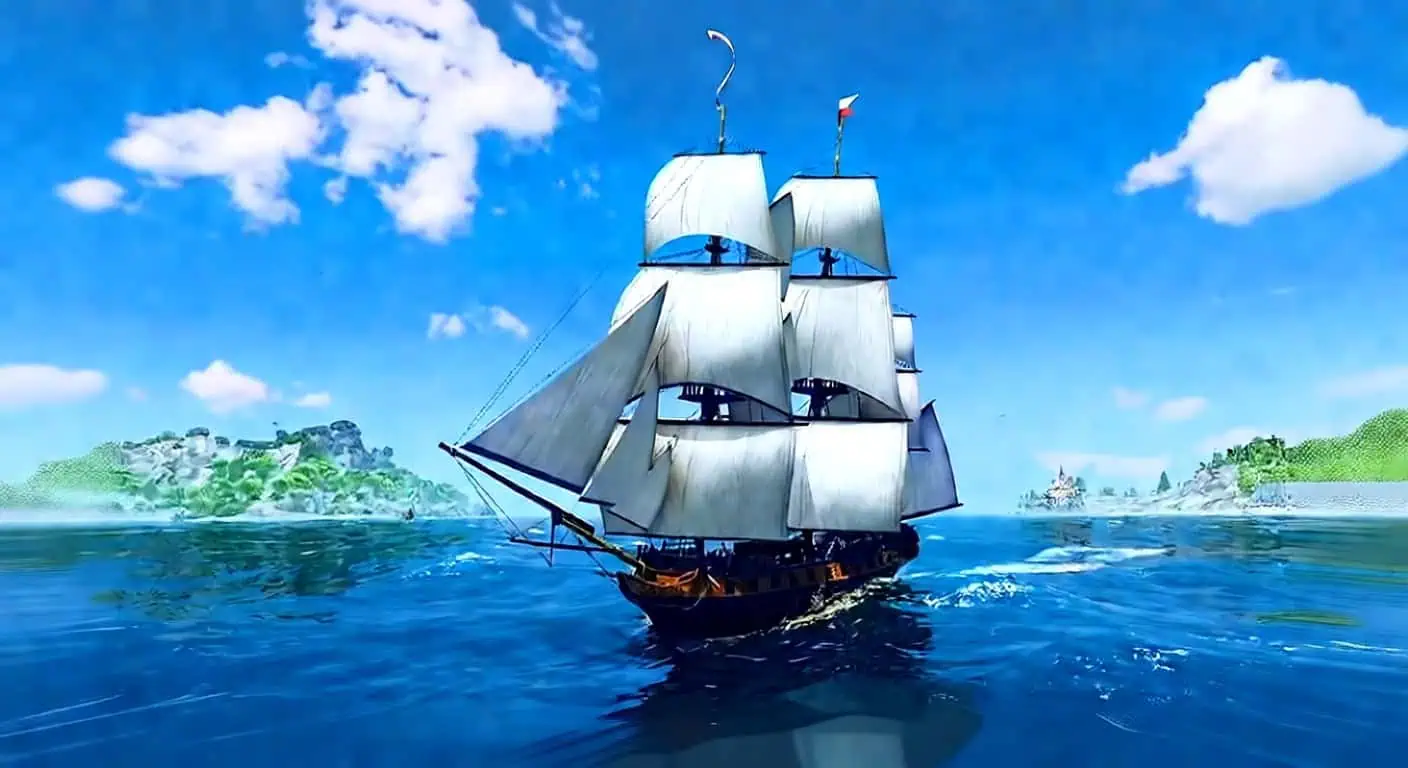 Fast ship closeup