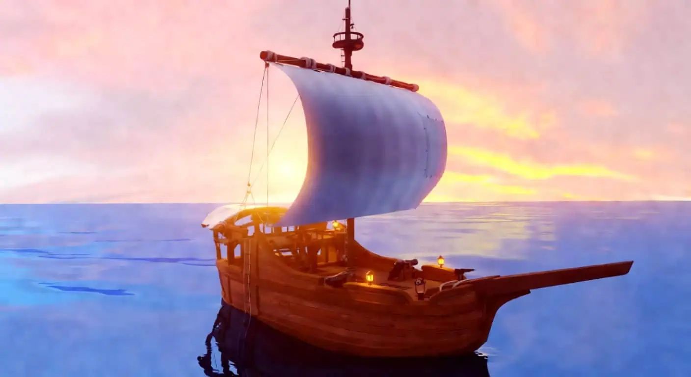 Solo pirate sitting on a ship deck