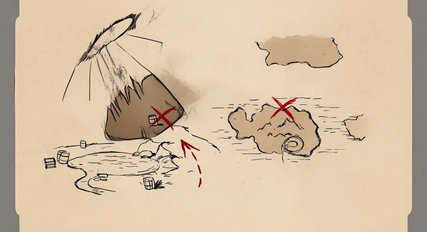 Treasure map closeup