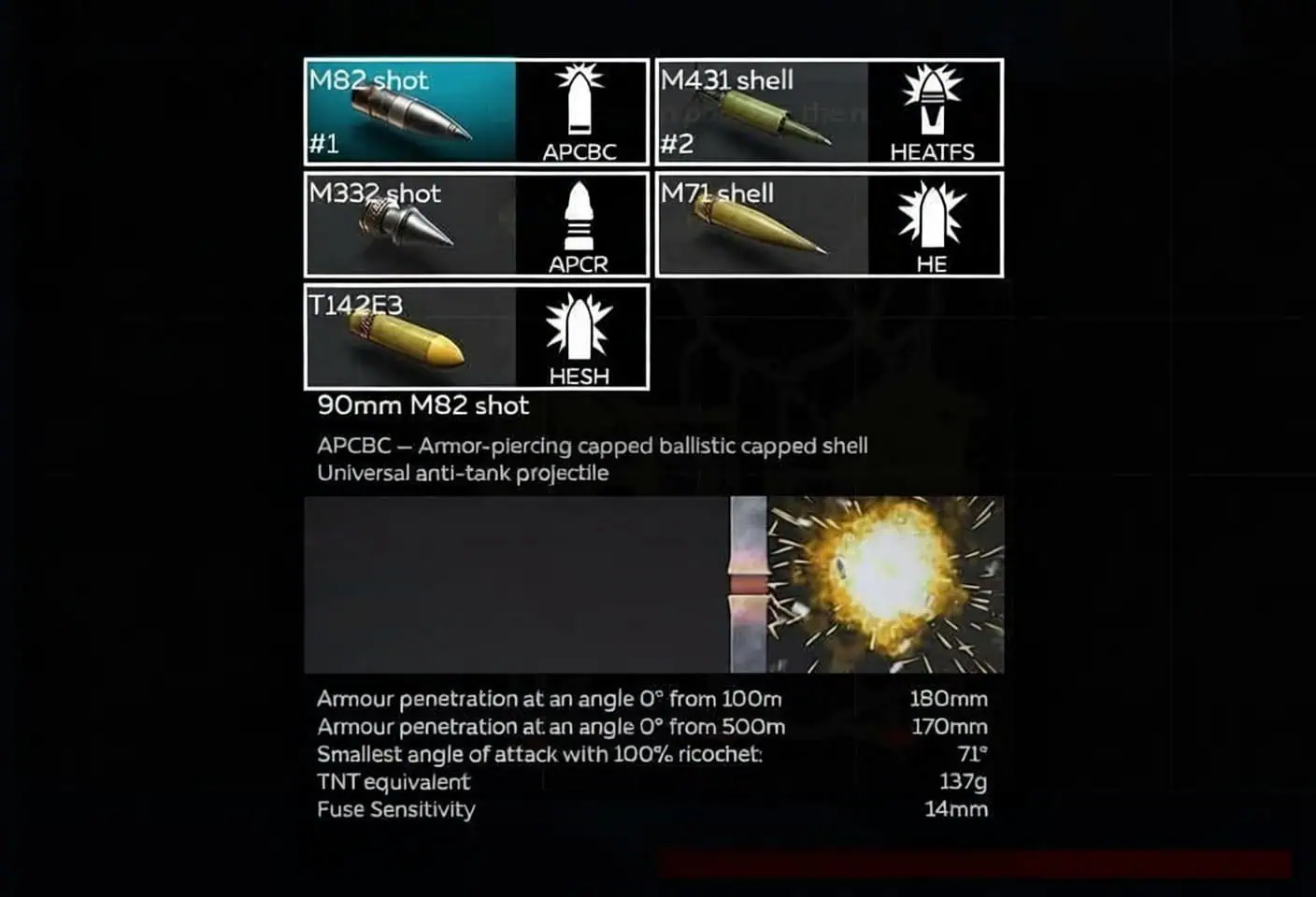 Shell types and ammo example